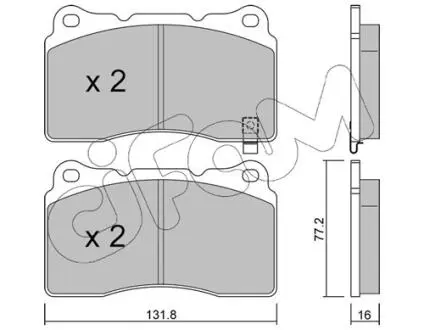 8222885 CIFAM MITSUBISHI гальмівні колодки передн. Lancer V EVO 04 -, Subaru Impreza WRX 01-, RENAULT, FORD CIFAM подбор по vin на Brocar