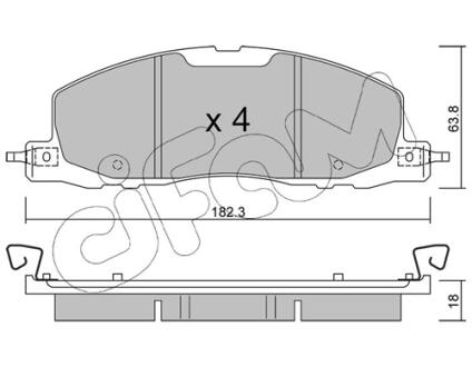 82213300 CIFAM FORD Колодки гальмівні передні EXPLORER (U6_) 3.0 EcoBoost Plug-in Hybrid AWD 2019- CIFAM підбір по vin на Brocar