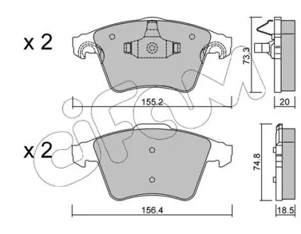 8225523 CIFAM VW гальмівні колодки передн.T5 1.9,2.5TDI 03- (без датчик.) CIFAM підбір по vin на Brocar