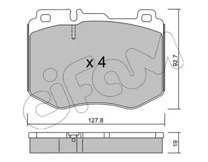 82210190 CIFAM DB Гальмівні колодки передн. C-Class W205,E-Class W213 14- CIFAM підбір по vin на Brocar