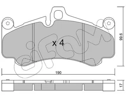 82210040 CIFAM PORSCHE Колодки гальмівні передн. 911 3.6, 3.8, 4.0 01- CIFAM підбір по vin на Brocar