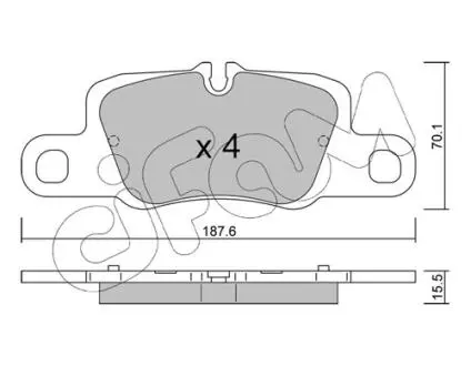 82212570 CIFAM PORSHE колодки гальм. передн. 911 12-, Panamera 09- CIFAM підбір по vin на Brocar