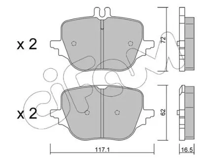 82213130 CIFAM DB Колодки гальмівні задні X254, V223, W223, Z223 CIFAM підбір по vin на Brocar