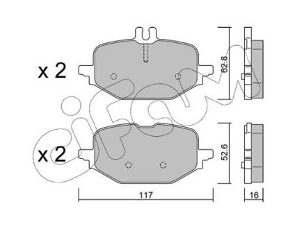 82213590 CIFAM DB Колодки гальмівні задні W206, S206 CIFAM підбір по vin на Brocar