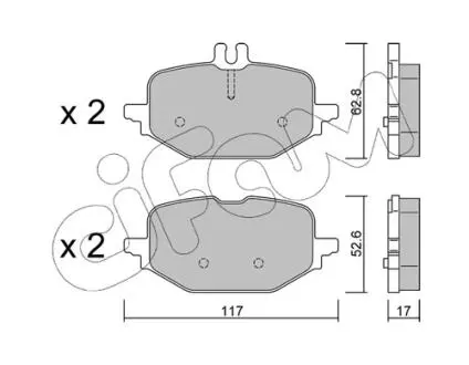 82213591 CIFAM DB Колодки гальмівні задні W206, S206 CIFAM підбір по vin на Brocar