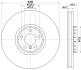 8DD355120721 HELLA PRO HIGH CARBON BMW гальмівний диск передн. лівий X5 (E70), X5 (F15, F85), X6 (E71, E72) HELLA підбір по vin на Brocar