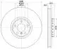 8DD355120721 HELLA PRO HIGH CARBON BMW гальмівний диск передн. лівий X5 (E70), X5 (F15, F85), X6 (E71, E72) HELLA підбір по vin на Brocar