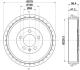 HELLA SKODA гальмівний барабан FABIA 1.6 21-, KAMIQ 1.0 19-, VW POLO 1.0 17-, SEAT 8DT 355 303-251
