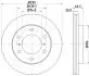 8DD355119071 HELLA PRO MITSUBISHI диск гальмівний передн. Pajero 3.2DI-D 07-,3.8 V6 07- HELLA підбір по vin на Brocar