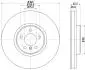 8DD355129311 HELLA PRO HIGH CARBON BMW диск гальм. передній X5 E70, X6 E71 HELLA підбір по vin на Brocar