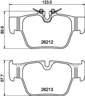 8DB355040581 HELLA BMW колодки гальмівні задні F44, F39, MINI HELLA підбір по vin на Brocar