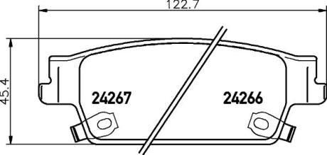 8DB355012231 HELLA Cadillac гальмівні колодки SRX 04- HELLA підбір по vin на Brocar