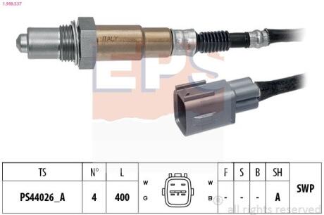 1998537 EPS TOYOTA Лямбда-зонд COROLLA 1.4/1.6 01-07, LAND CRUISER PRADO 4.0 09-, LEXUS IS 2.0 15- EPS подбор по vin на Brocar