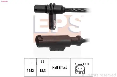 1960241 EPS VW Датчик ABS зад. лівий CRAFTER 2.0 11-16, DB SPRINTER 08- EPS подбор по vin на Brocar
