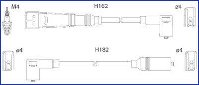 134704 HUCO VW Комплект проводІв високої напруги Golf II,Passat 1.0/1.8 80- HITACHI підбір по vin на Brocar