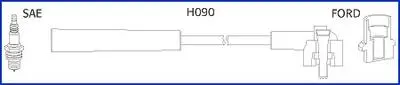 134673 HUCO FORD Комплект высоковольтных проводов Fiesta,Escort HITACHI підбір по vin на Brocar