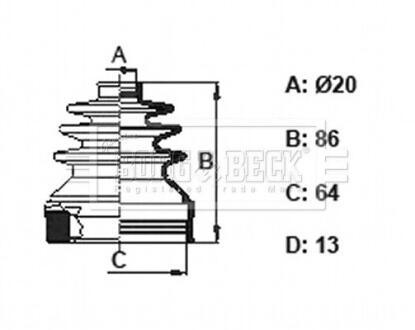 BCB6157 BCB6157 BORG & BECK - Пильовик привідного вала к-т BORG&BECK підбір по vin на Brocar