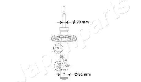 MM00974 JAPANPARTS CITROEN Амортизатор лівий C3 AIRCROSS 1.2-1.6 17-, C4 CACTUS 1.2-1.6 14-, OPEL CROSSLAND X 1.2/1.6 17-, PEUGEOT 2008 1.2 15- JAPANPARTS підбір по vin на Brocar