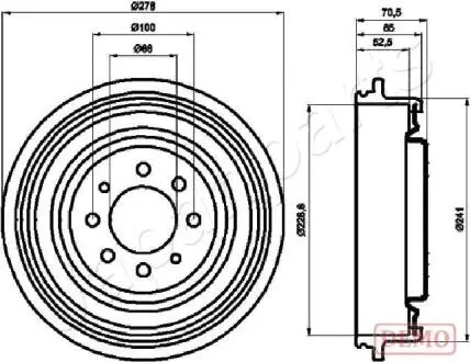 TA0703C JAPANPARTS гальмівний барабан RENAULT Kangoo JAPANPARTS подбор по vin на Brocar