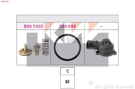 580745K 580 745K KW Термостат (аналог EPS 1.880.745K /Facet 7.8745K) KW подбор по vin на Brocar