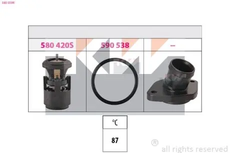 580559K 580 559K KW Термостат (аналог EPS 1.880.559K /Facet 7.8559K) KW подбор по vin на Brocar