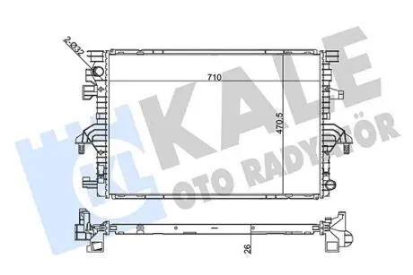 355905 KALE VW Радіатор системи охолодження двигуна CALIFORNIA T6 CAMPER, MULTIVAN VI, TRANSPORTER / CARAVELLE VI, TRANSPORTER VI 2.0/2.0D 04.15- KALE OTO RADYATOR підбір по vin на Brocar