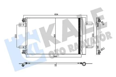 357945 KALE CITROEN Радіатор кондиціонера (конденсатор) з осушувачем BERLINGO 1.2, 1.5, 1.6 18-, C4 PICASSO II, JUMPY III, FIAT, OPEL KALE OTO RADYATOR підбір по vin на Brocar
