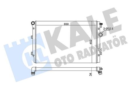 363095 KALE VW Радіатор охолодження двиг. SHARAN 1.4, 2.0 10-, TIGUAN 1.4, 2.0 07-, SEAT KALE OTO RADYATOR підбір по vin на Brocar