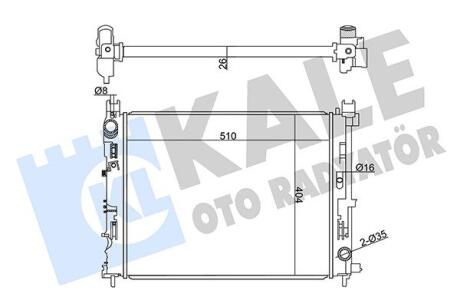 358970 KALE RENAULT Радіатор системи охолодження двигуна DUSTER 1.5 19-, SANDERO, DACIA KALE OTO RADYATOR підбір по vin на Brocar