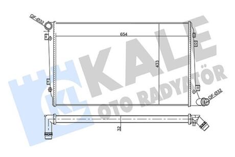 356930 KALE VW Радіатор охолодження Golf, Jetta, Passat, Skoda Octavia 1.9-2.0 TDI 05- KALE OTO RADYATOR підбір по vin на Brocar