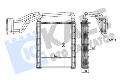 353835 KALE FORD Радіатор опалення TRANSIT CUSTOM V362 12-, TOURNEO CUSTOM V362 12- KALE OTO RADYATOR підбір по vin на Brocar