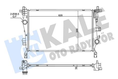 362670 KALE JEEP Радіатор системи охолодження двигуна RENEGADE 1.4, 1.6 14-, FIAT KALE OTO RADYATOR підбір по vin на Brocar