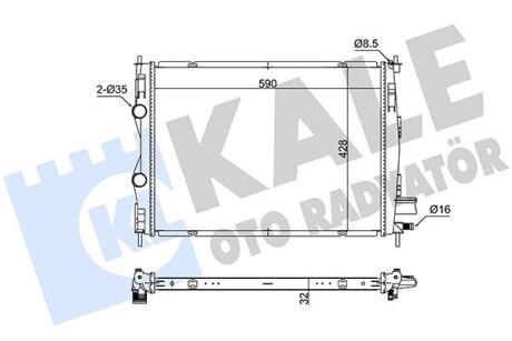 363180 KALE NISSAN Радіатор охолодження двиг. QASHQAI / QASHQAI +2 I 1.5 dCi 06- KALE OTO RADYATOR підбір по vin на Brocar