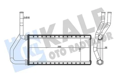 358610 KALE HONDA Радіатор опалення CR-V II 2.4 Vtec 4WD 01-, ELEMENT 2.4 02- KALE OTO RADYATOR підбір по vin на Brocar