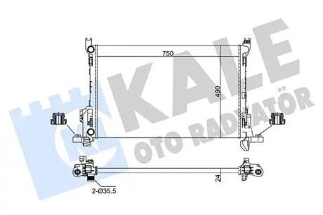 363085 KALE FIAT Радіатор охолодження двиг. TALENTO 1.6 D 16-, OPEL, RENAULT KALE OTO RADYATOR підбір по vin на Brocar