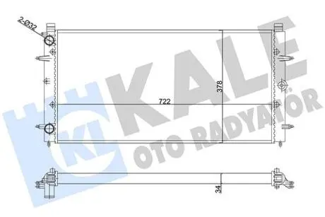 356880 KALE VW Радіатор охолодження CALIFORNIA T4 94-, TRANSPORTER T4 90- KALE OTO RADYATOR підбір по vin на Brocar