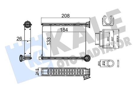357310 KALE DACIA Радіатор опалення DUSTER 1.0, 1.2, 1.3, 1.5, 1.6 17- KALE OTO RADYATOR підбір по vin на Brocar