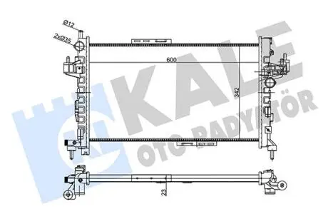 356875 KALE OPEL радіатор охолодження Combo Tour, Corsa C 1.3CDTi 03- KALE OTO RADYATOR підбір по vin на Brocar