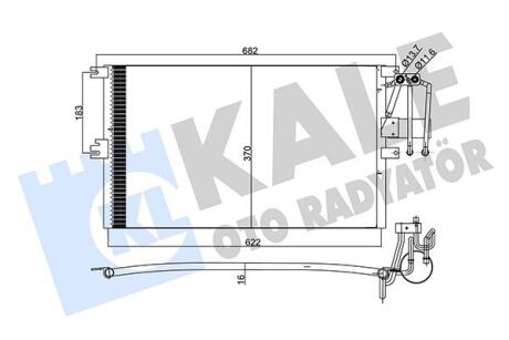 358205 KALE OPEL Радіатор кондиціонера (конденсатор) Vectra B 95- KALE OTO RADYATOR підбір по vin на Brocar