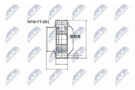 NPWFT001A NTY ШРУС ВНУТРІШНІЙ NTY подбор по vin на Brocar