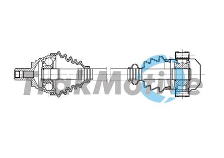 302002 TRAKMOTIVE SKODA Напіввісь передн. лів. KODIAQ I (NS6, NS7, NV7) 1.4 TSI 16-, VW TIGUAN (AD1, AX1) 2.0 TDI 4motion 16-20, SEAT TRAKMOTIVE подбор по vin на Brocar