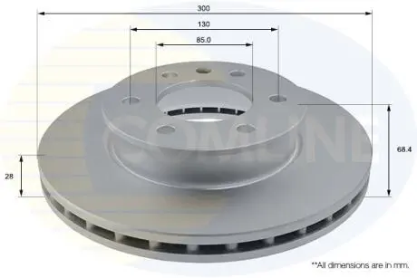 ADC1640V ADC1640V Comline - Диск гальмівний вентильований з покриттям COMLINE подбор по vin на Brocar