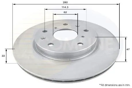 ADC1830V ADC1830V Comline - Диск гальмівний вентильований з покриттям COMLINE подбор по vin на Brocar