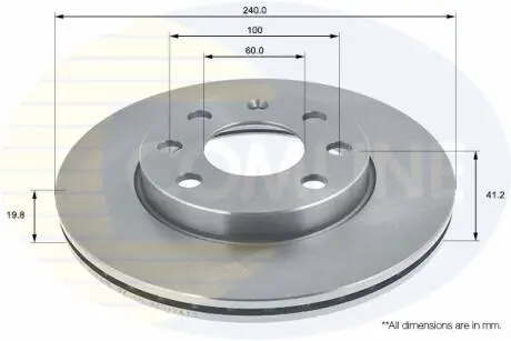 ADC1123V ADC1123V Comline - Диск гальмівний вентильований з покриттям COMLINE подбор по vin на Brocar