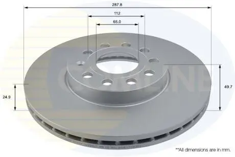 ADC1455V ADC1455V Comline - Диск гальмівний вентильований з покриттям COMLINE підбір по vin на Brocar
