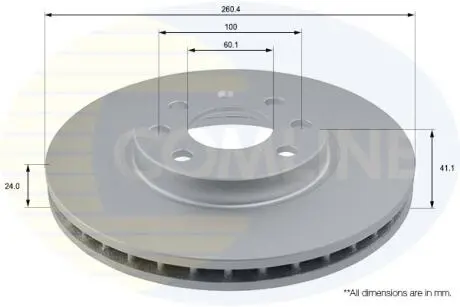 ADC1112V ADC1112V Comline - Диск гальмівний вентильований з покриттям COMLINE подбор по vin на Brocar
