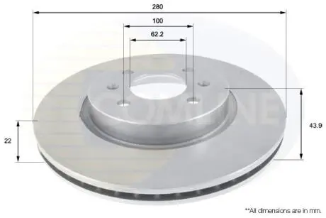 ADC2405V ADC2405V Comline - Диск гальмівний вентильований з покриттям COMLINE подбор по vin на Brocar