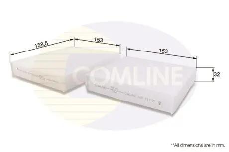 EKF101 EKF101 Comline - Фільтр салону (аналогWP9256/LA191/S) COMLINE підбір по vin на Brocar