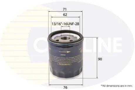 EOF003 EOF003 Comline - Фільтр оливи (аналогWL7142/OC237/1) COMLINE подбор по vin на Brocar