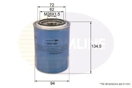 CKI11300 CKI11300 Comline - Фільтр оливи (аналогWL7450/OC526) COMLINE підбір по vin на Brocar